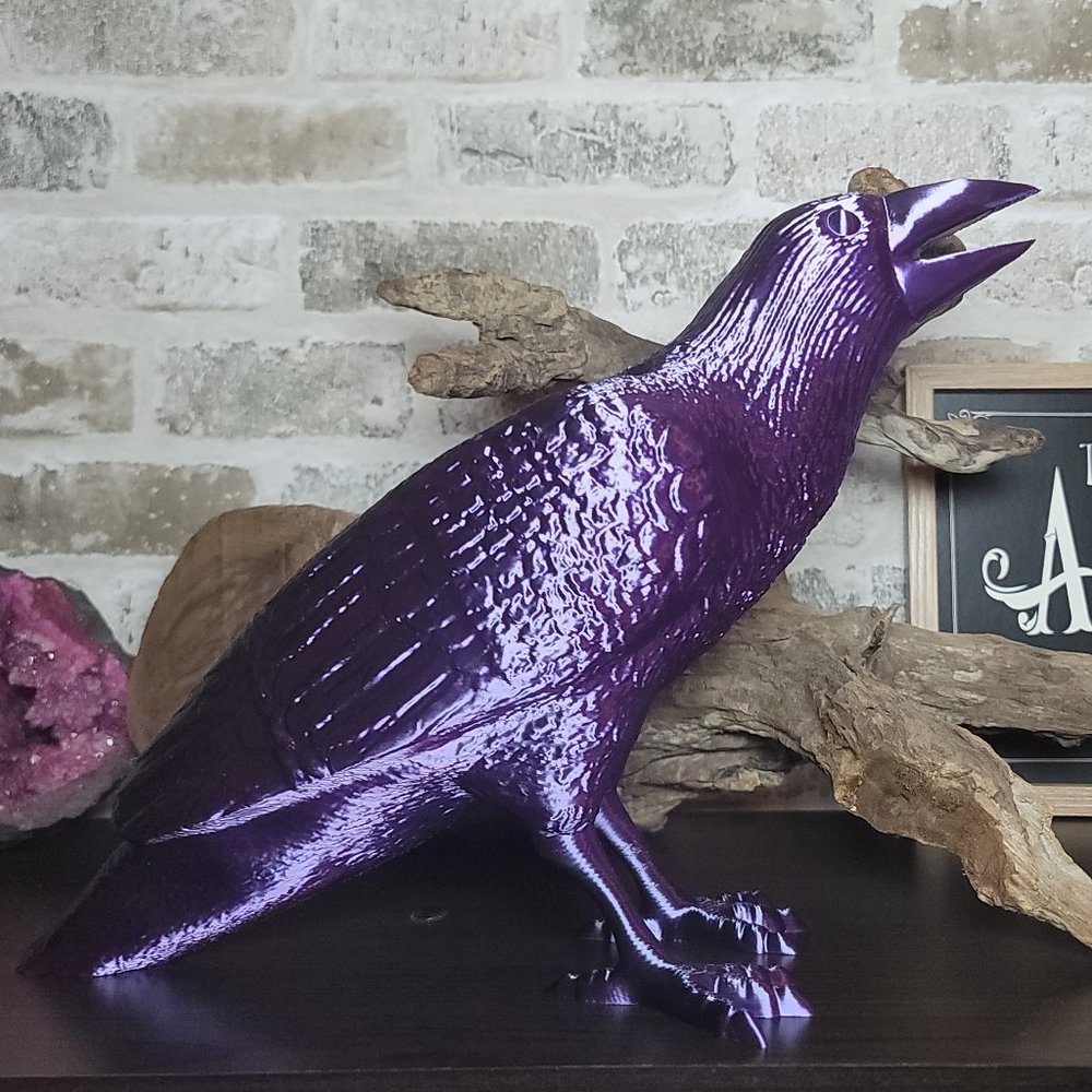 Raven Sculpture | Desk Bird | Home Decor | Unique Gift | 3D Printed